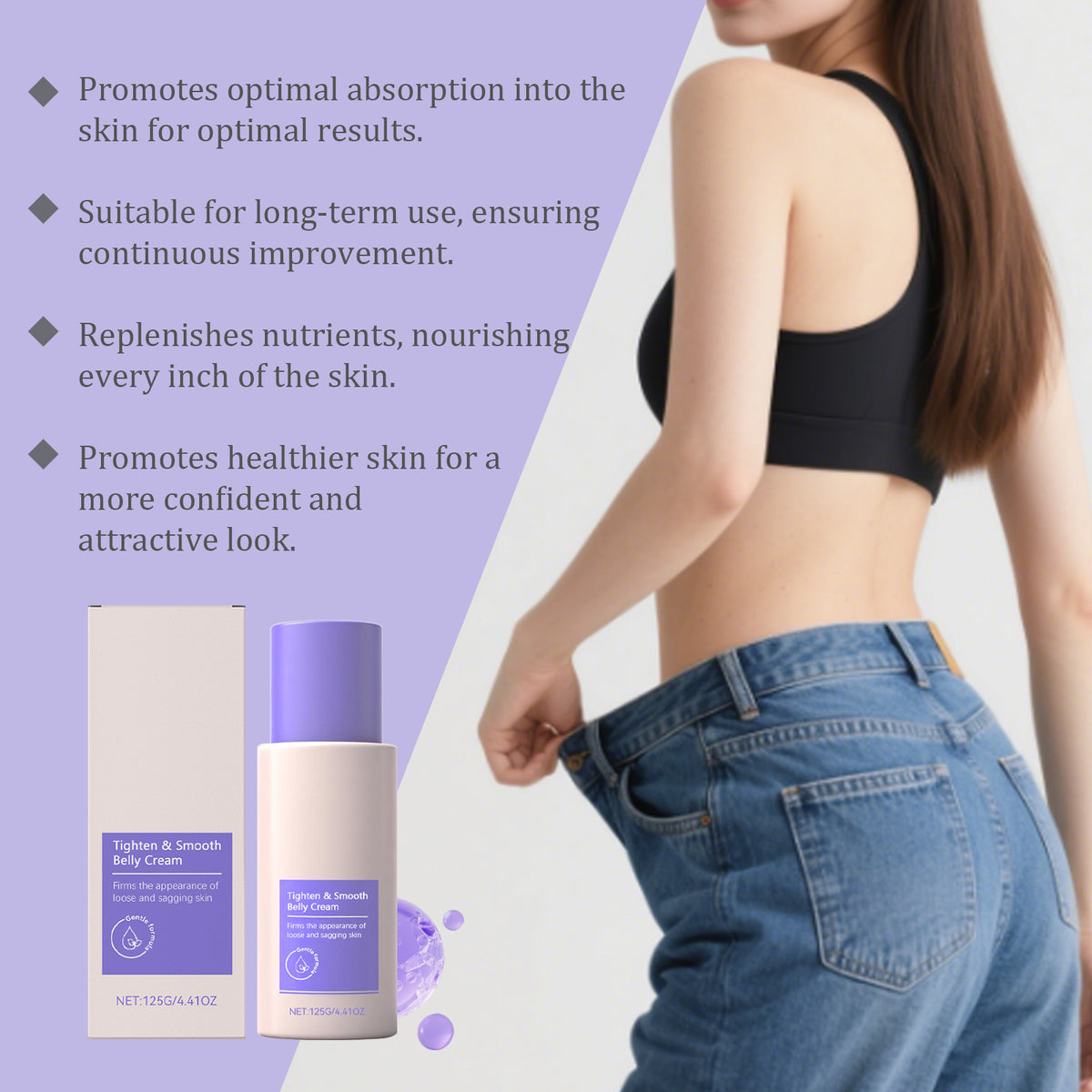 MicroTight4™ Tightening & Smoothing Body Cream with Longan Seed Extract – Hydrating Skin Repair Lotion